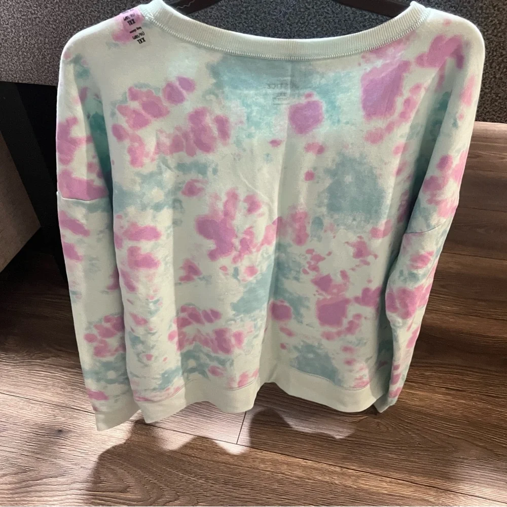 NWT Justice Girls aqua XXL PLUS Tie-Dye Sweatshirt